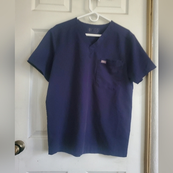 Figs Technical Collection Blue Scrub Top, Size Medium - Picture 2 of 5